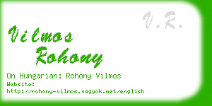 vilmos rohony business card